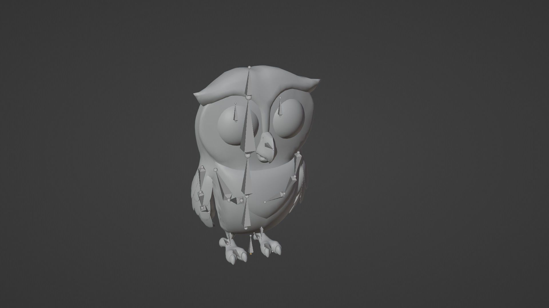 Cartoon Owl Animated and Rigged Base Mesh 3D Model Low-poly 3D model_20