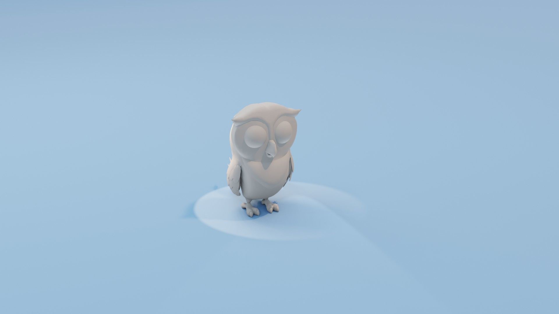 Cartoon Owl Animated and Rigged Base Mesh 3D Model Low-poly 3D model_14