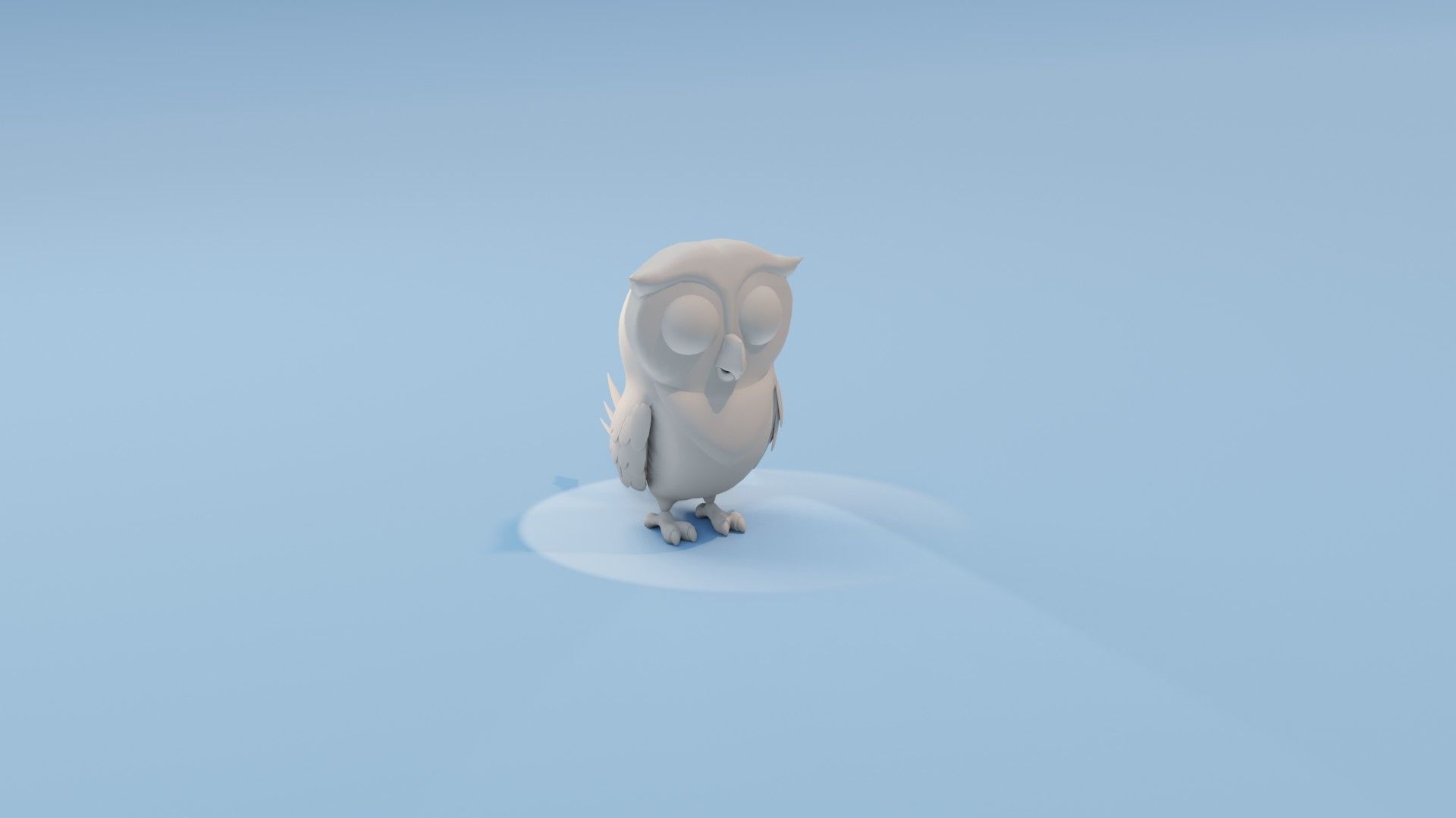 Cartoon Owl Animated and Rigged Base Mesh 3D Model Low-poly 3D model_16