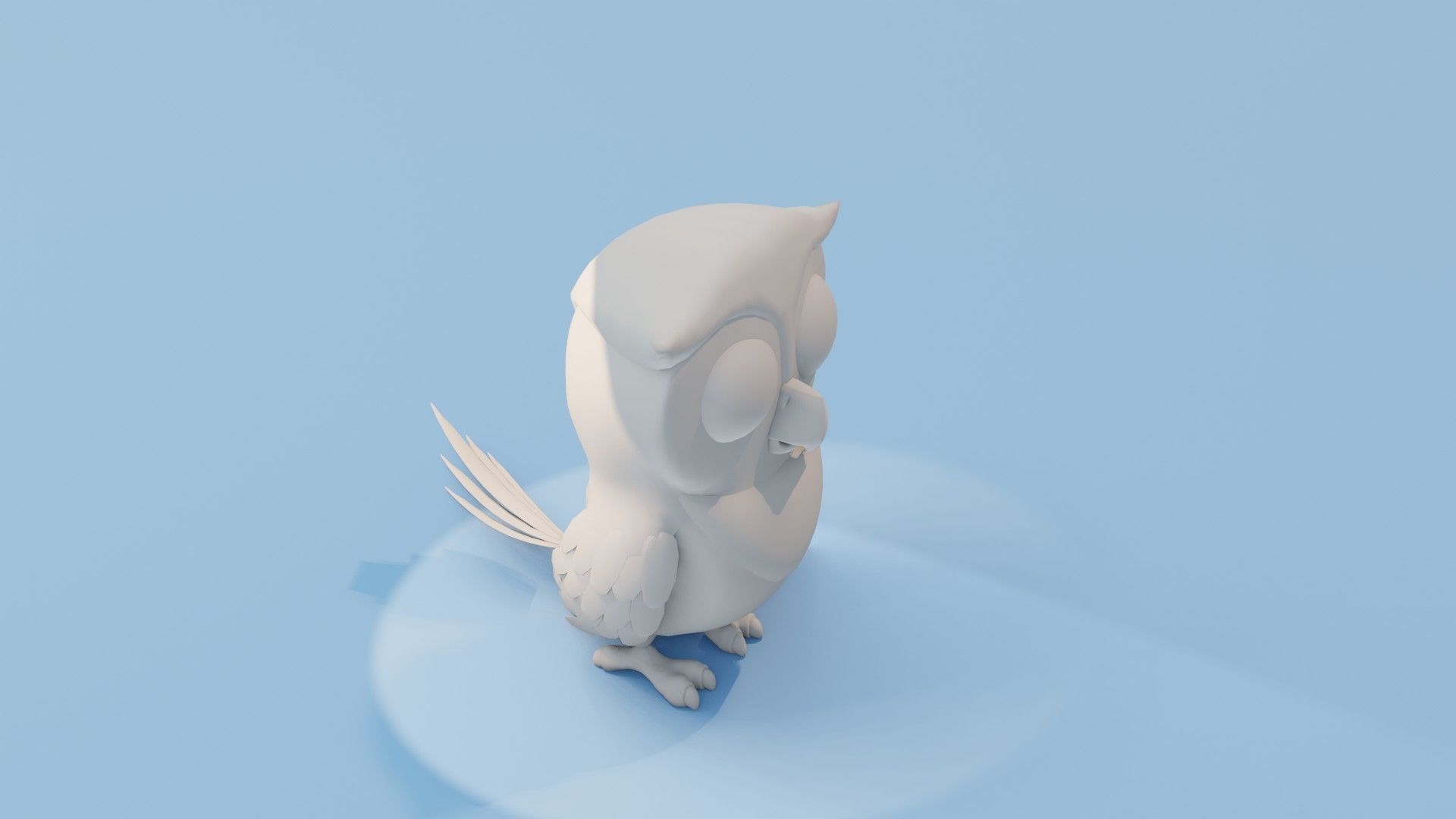 Cartoon Owl Animated and Rigged Base Mesh 3D Model Low-poly 3D model_10