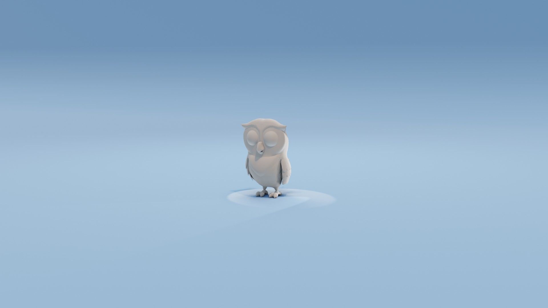 Cartoon Owl Animated and Rigged Base Mesh 3D Model Low-poly 3D model_9