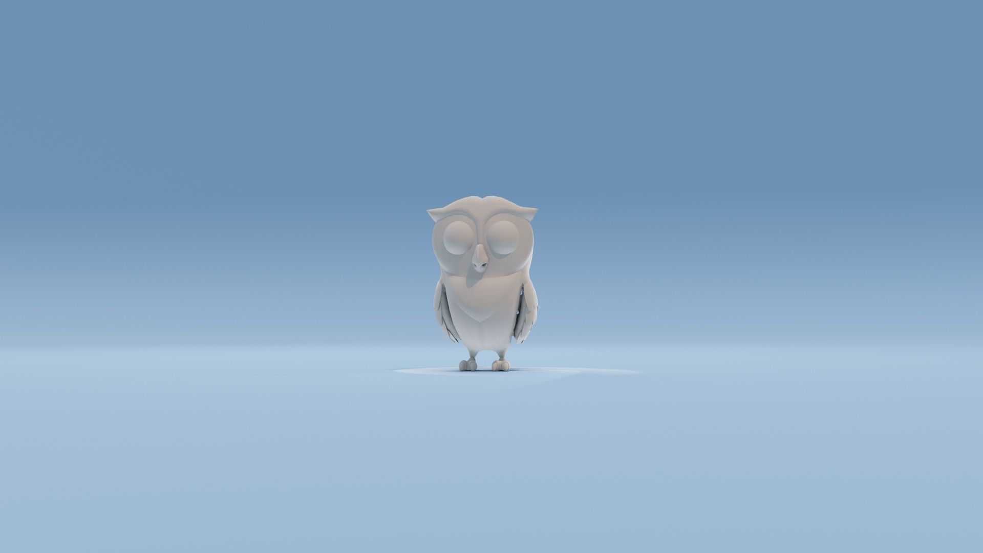 Cartoon Owl Animated and Rigged Base Mesh 3D Model Low-poly 3D model_18