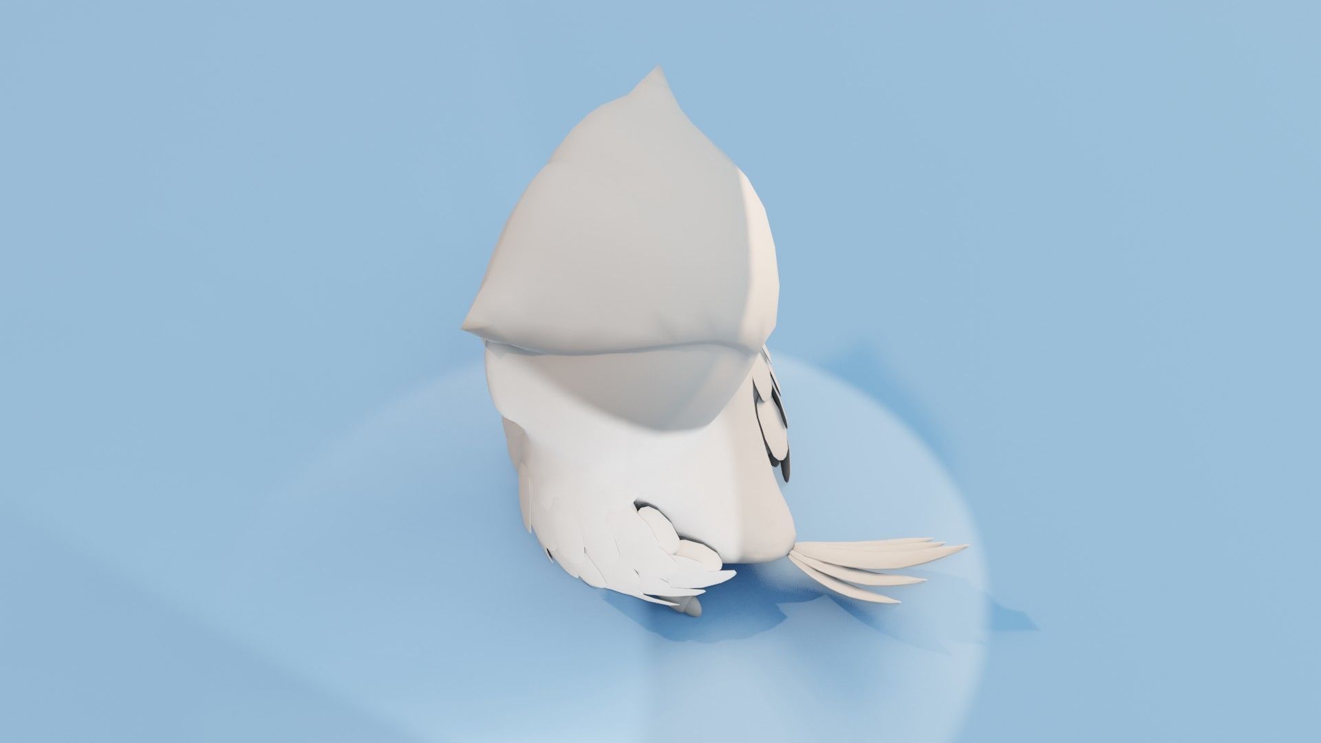 Cartoon Owl Animated and Rigged Base Mesh 3D Model Low-poly 3D model_12