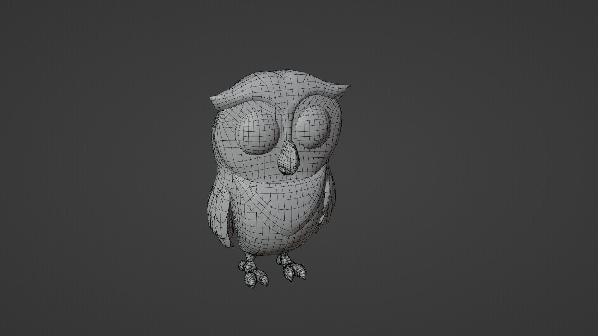 Cartoon Owl Animated and Rigged Base Mesh 3D Model Low-poly 3D model_19