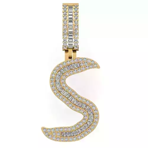 S ALPHABET HIP-HOP PENDANT