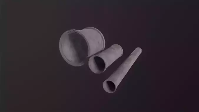 Concrete industrial pipes 3D Model