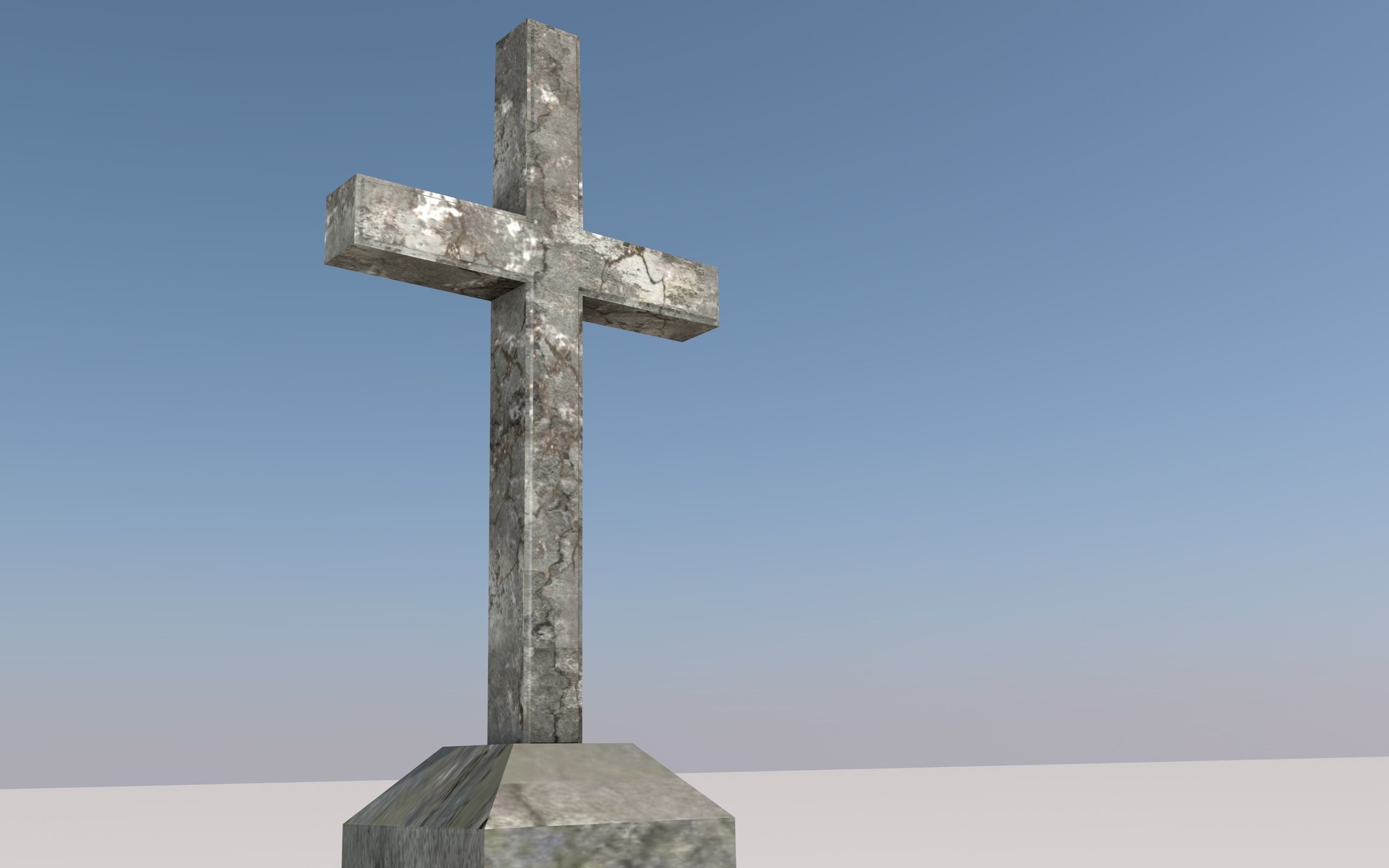 Cemetery Low-poly 3D model_5