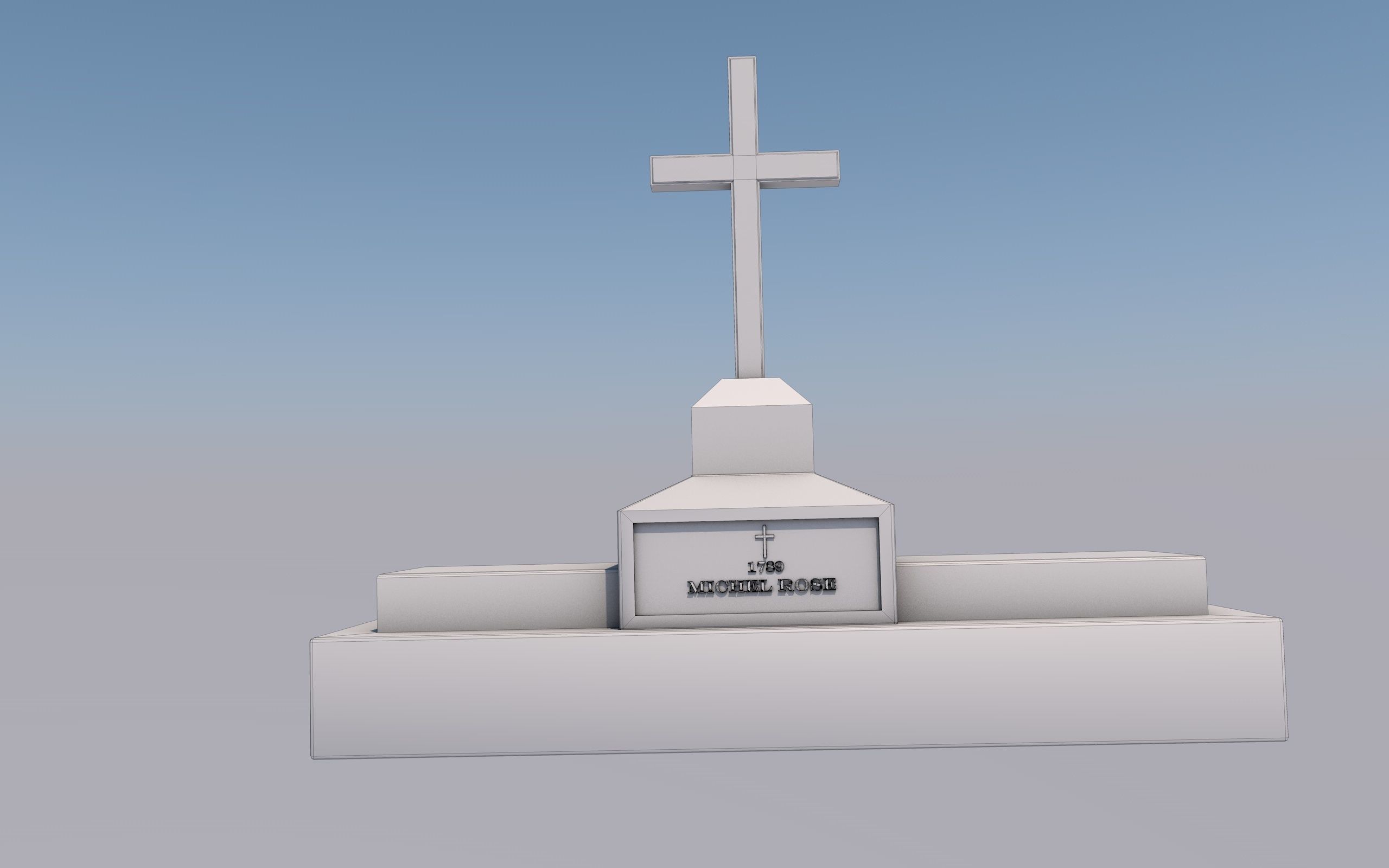 Cemetery Low-poly 3D model_10
