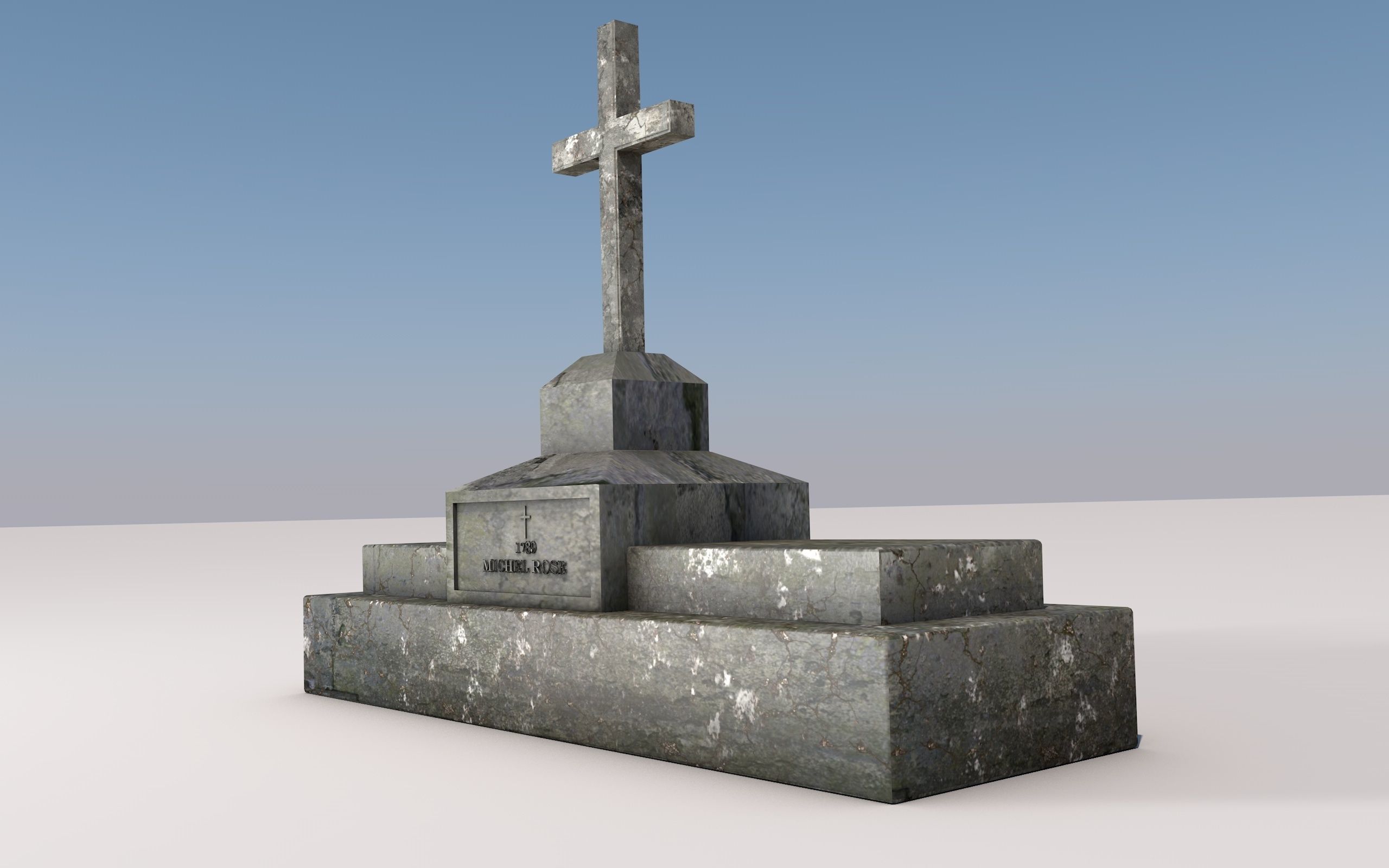 Cemetery Low-poly 3D model_18