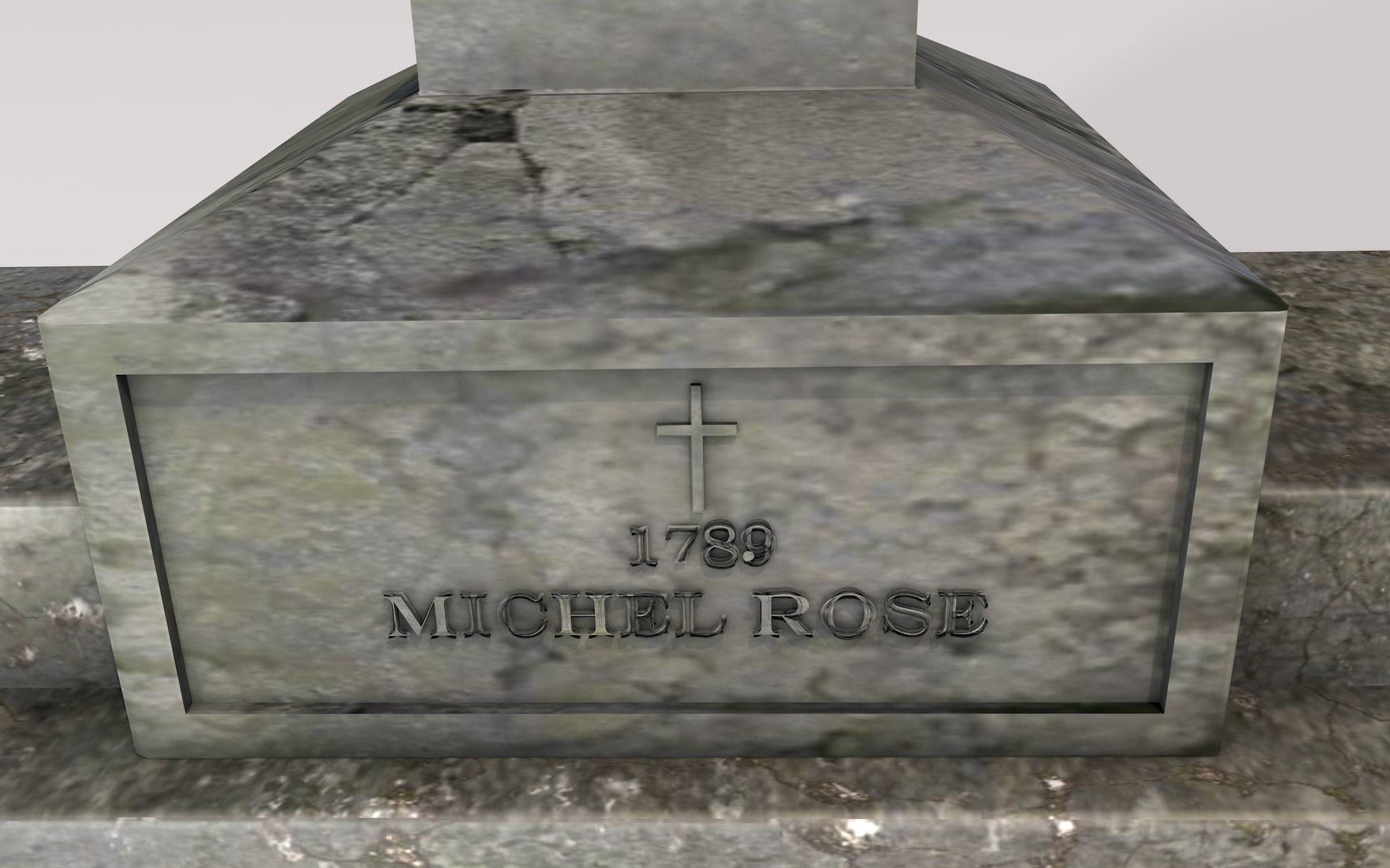 Cemetery Low-poly 3D model_3