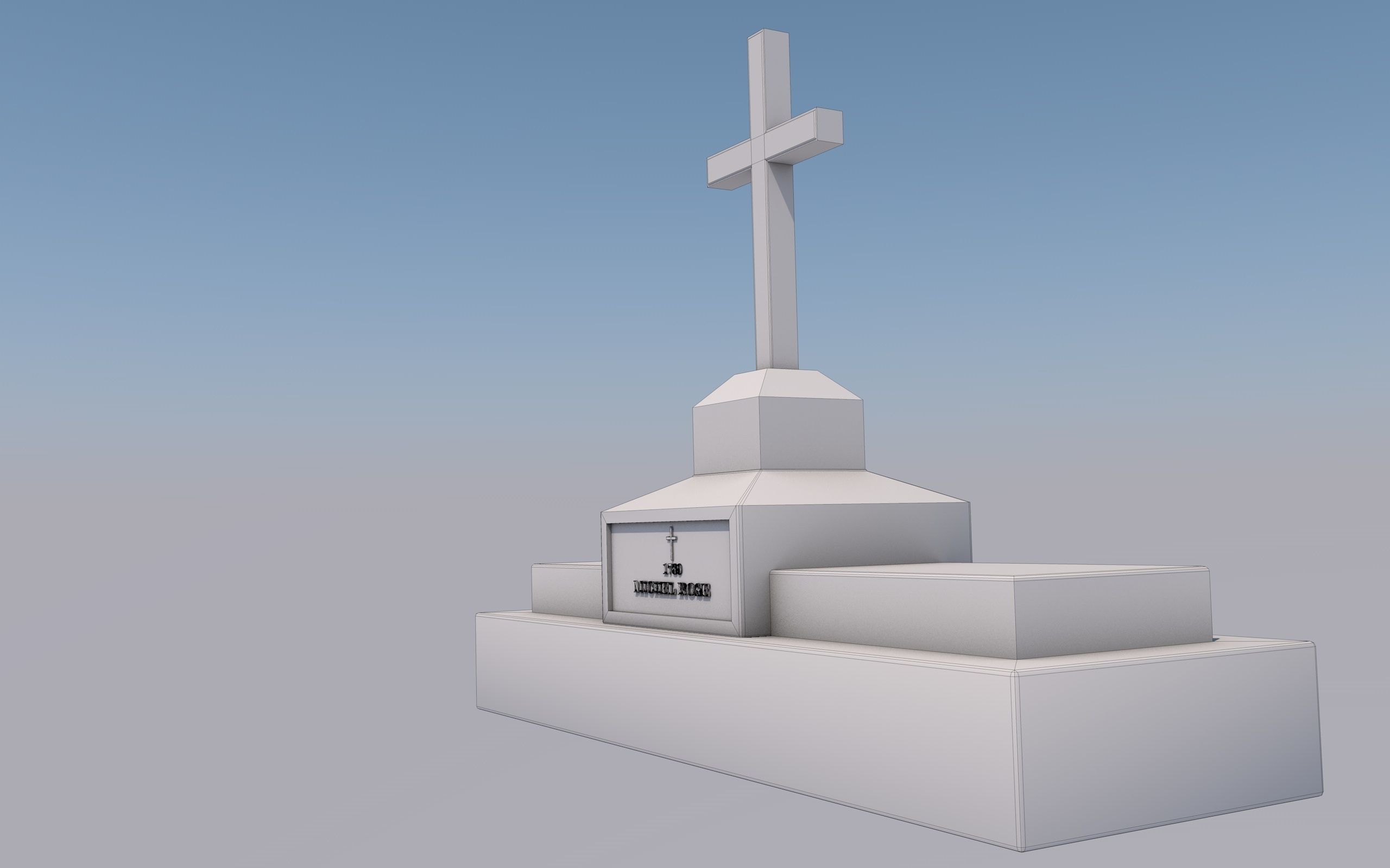 Cemetery Low-poly 3D model_11