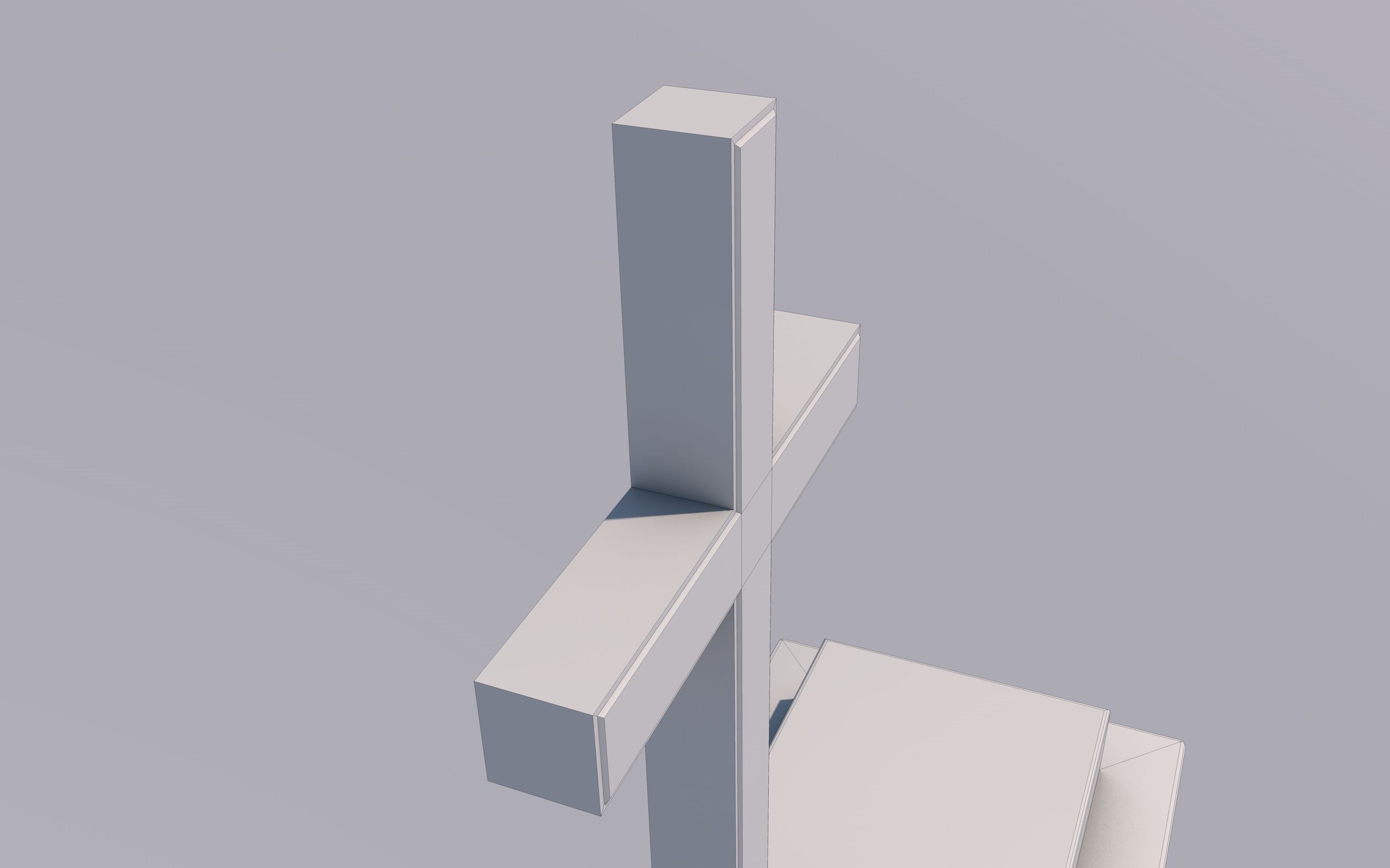 Cemetery Low-poly 3D model_19