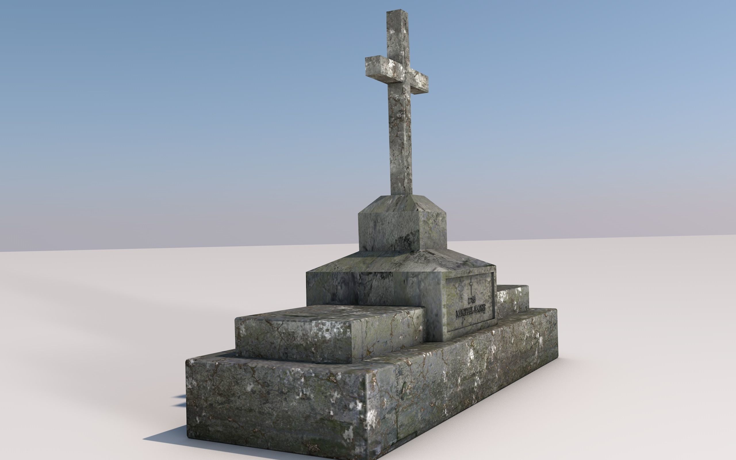 Cemetery Low-poly 3D model_1