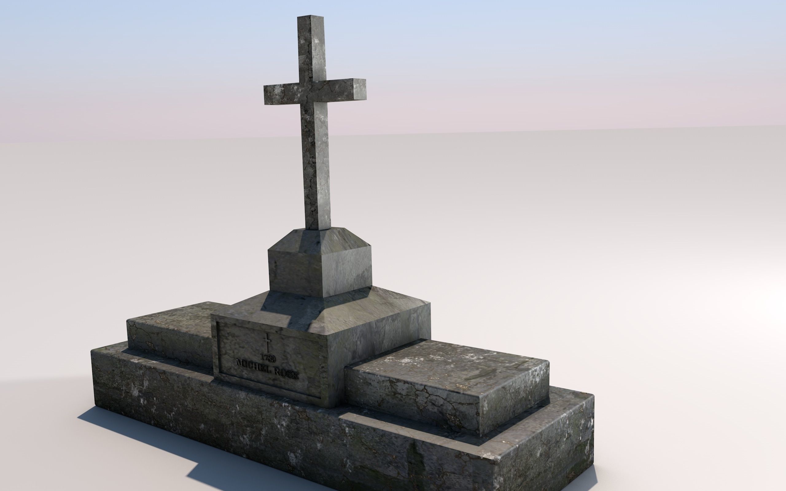 Cemetery Low-poly 3D model_4