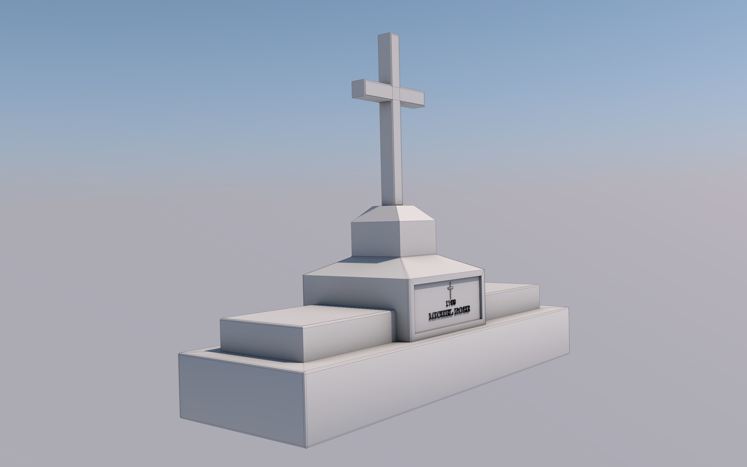 Cemetery Low-poly 3D model_9