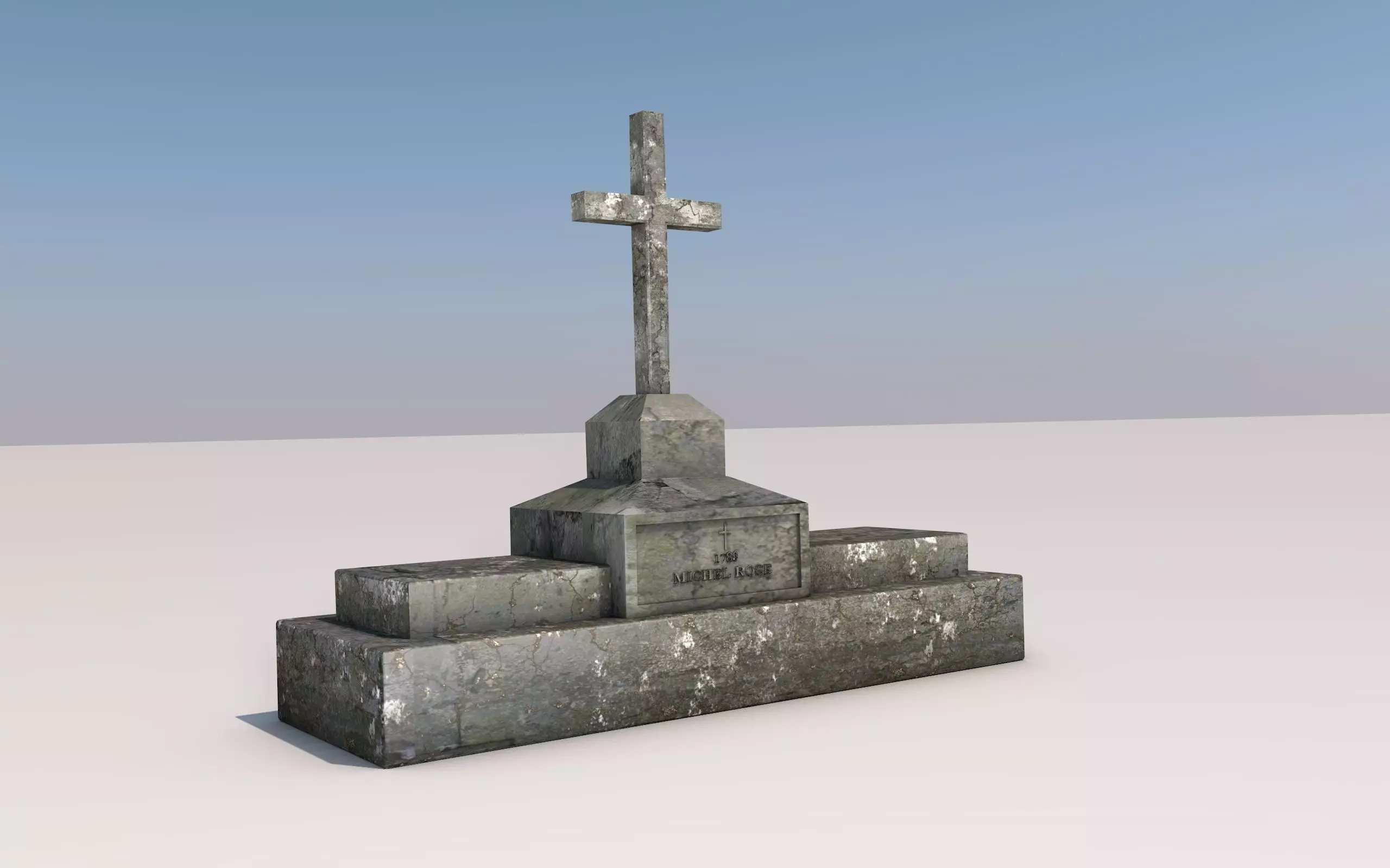 Cemetery Low-poly 3D model_0