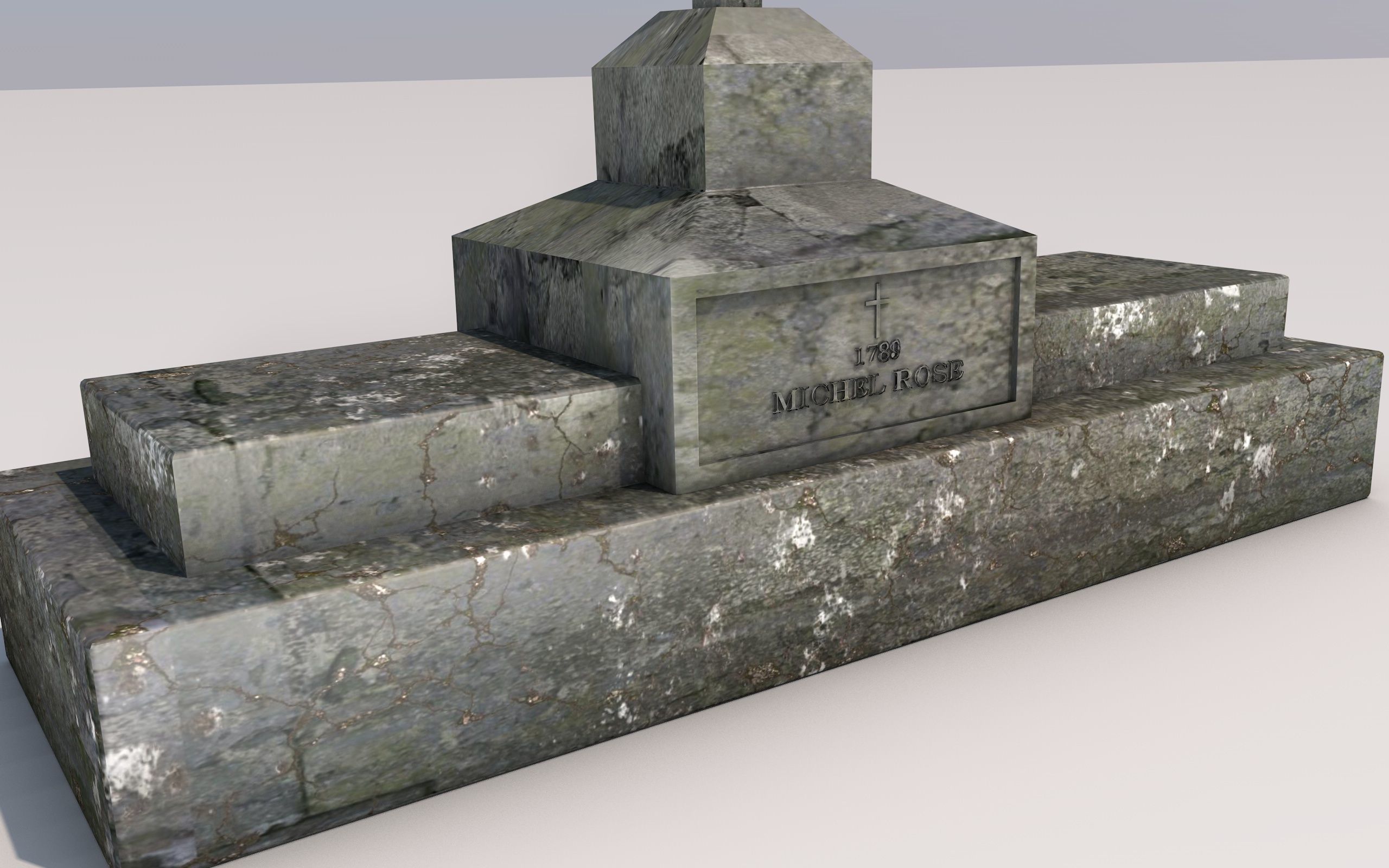 Cemetery Low-poly 3D model_2