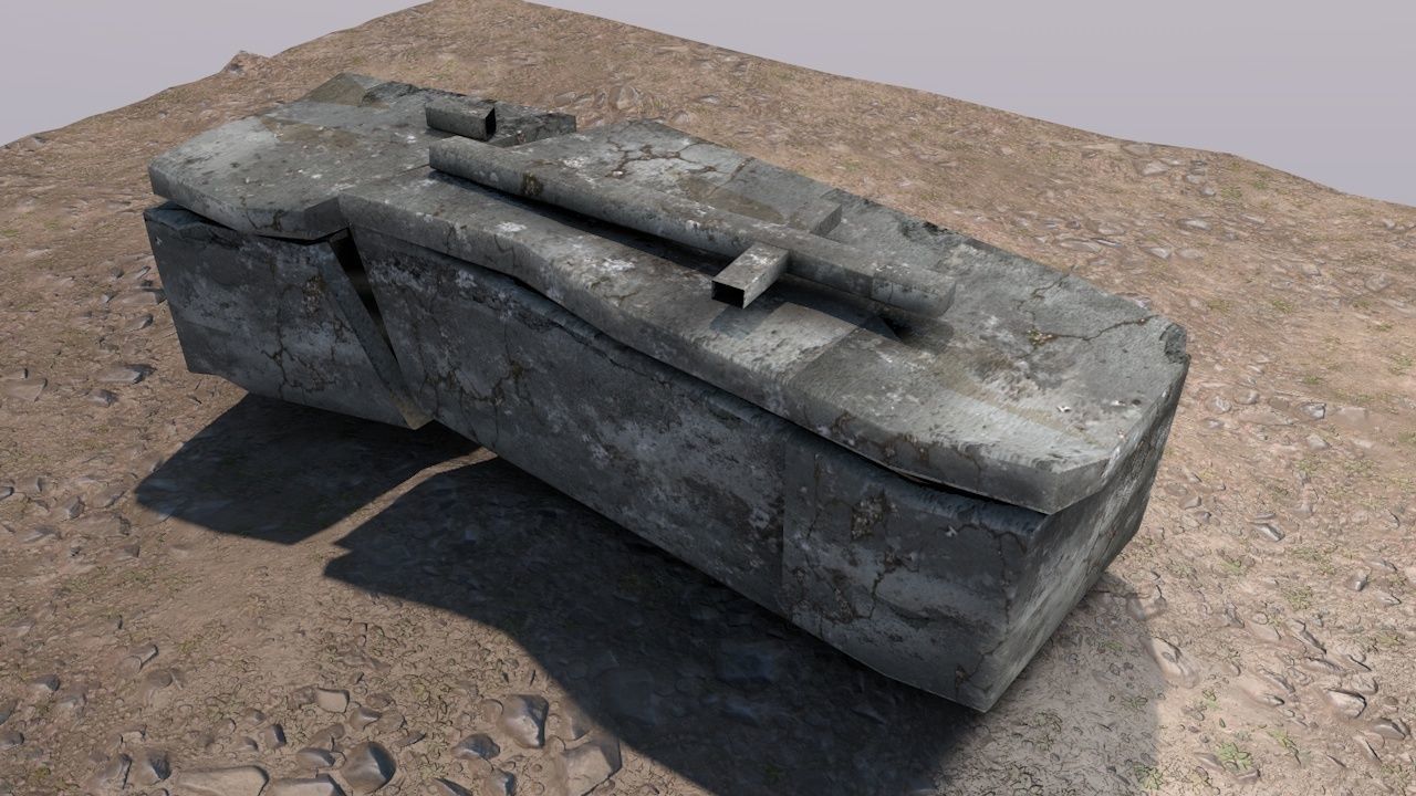 Cemetery  Low-poly 3D model_8