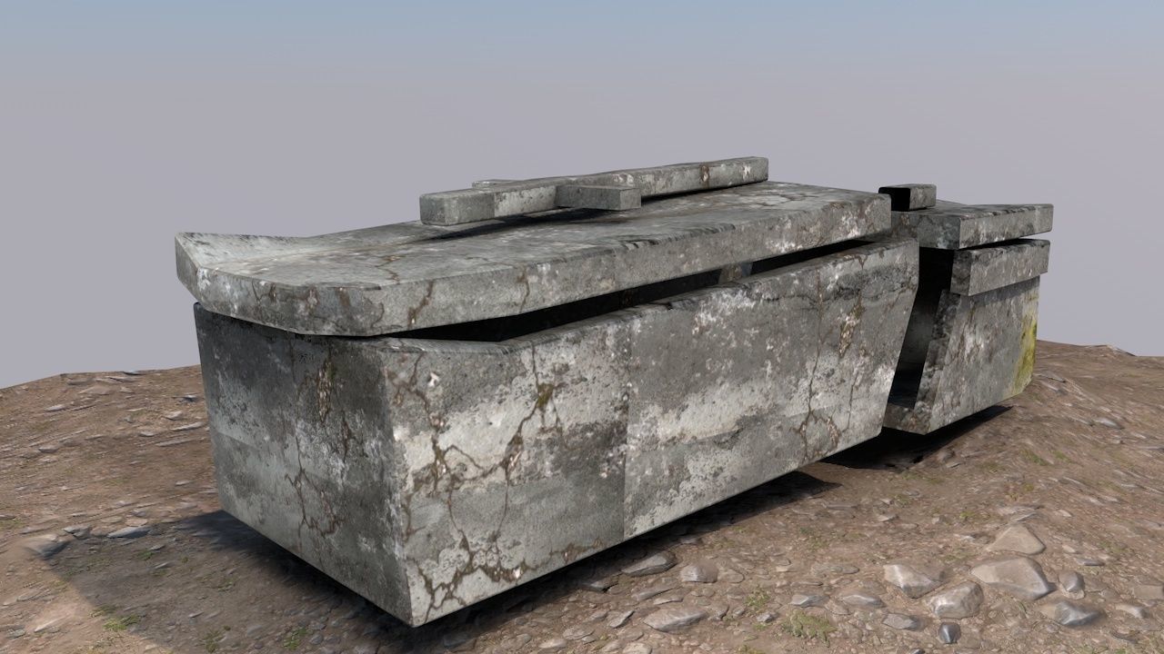 Cemetery  Low-poly 3D model_10