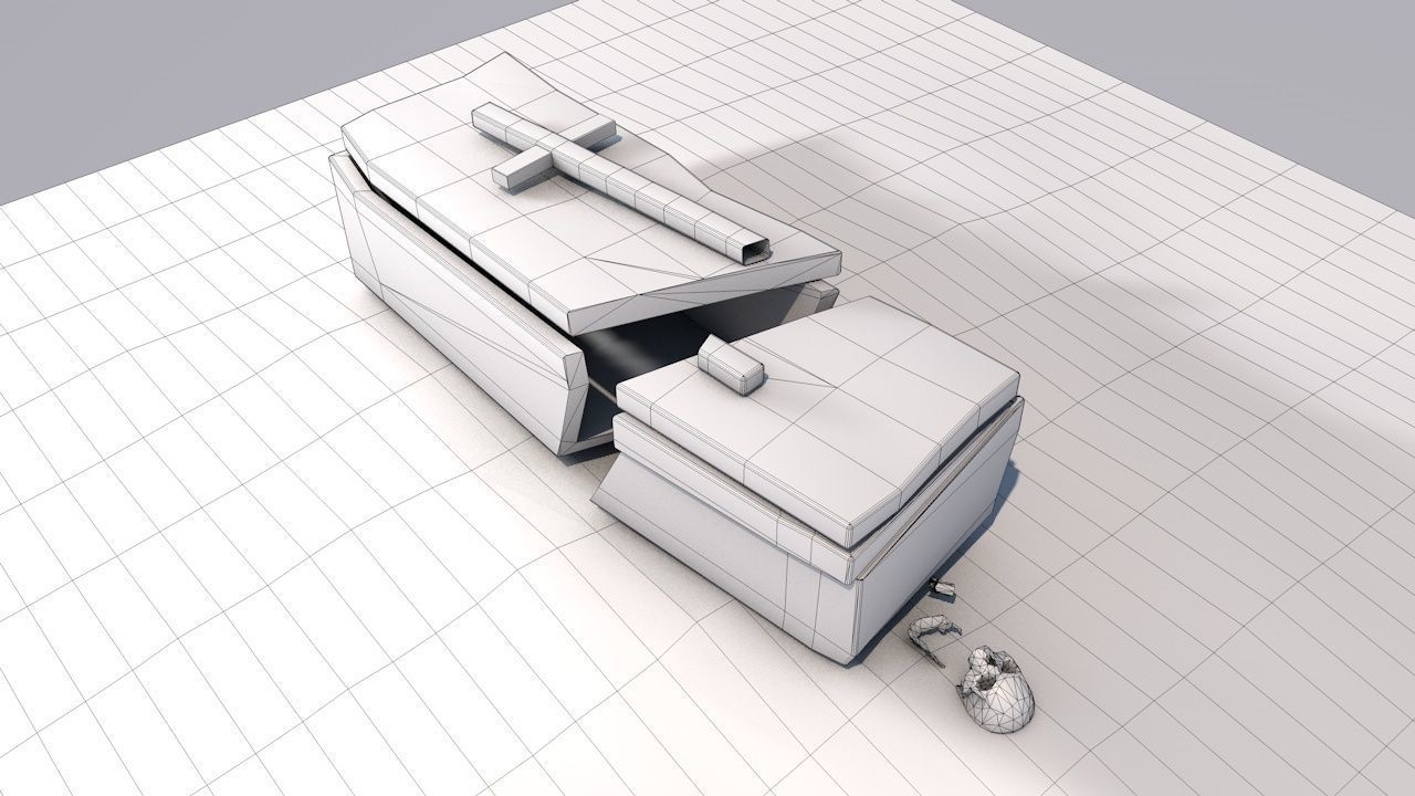 Cemetery  Low-poly 3D model_13