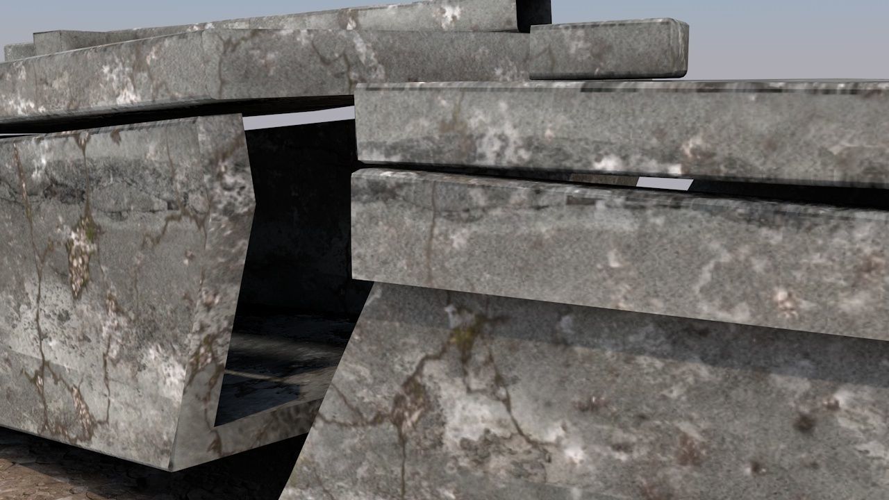 Cemetery  Low-poly 3D model_5