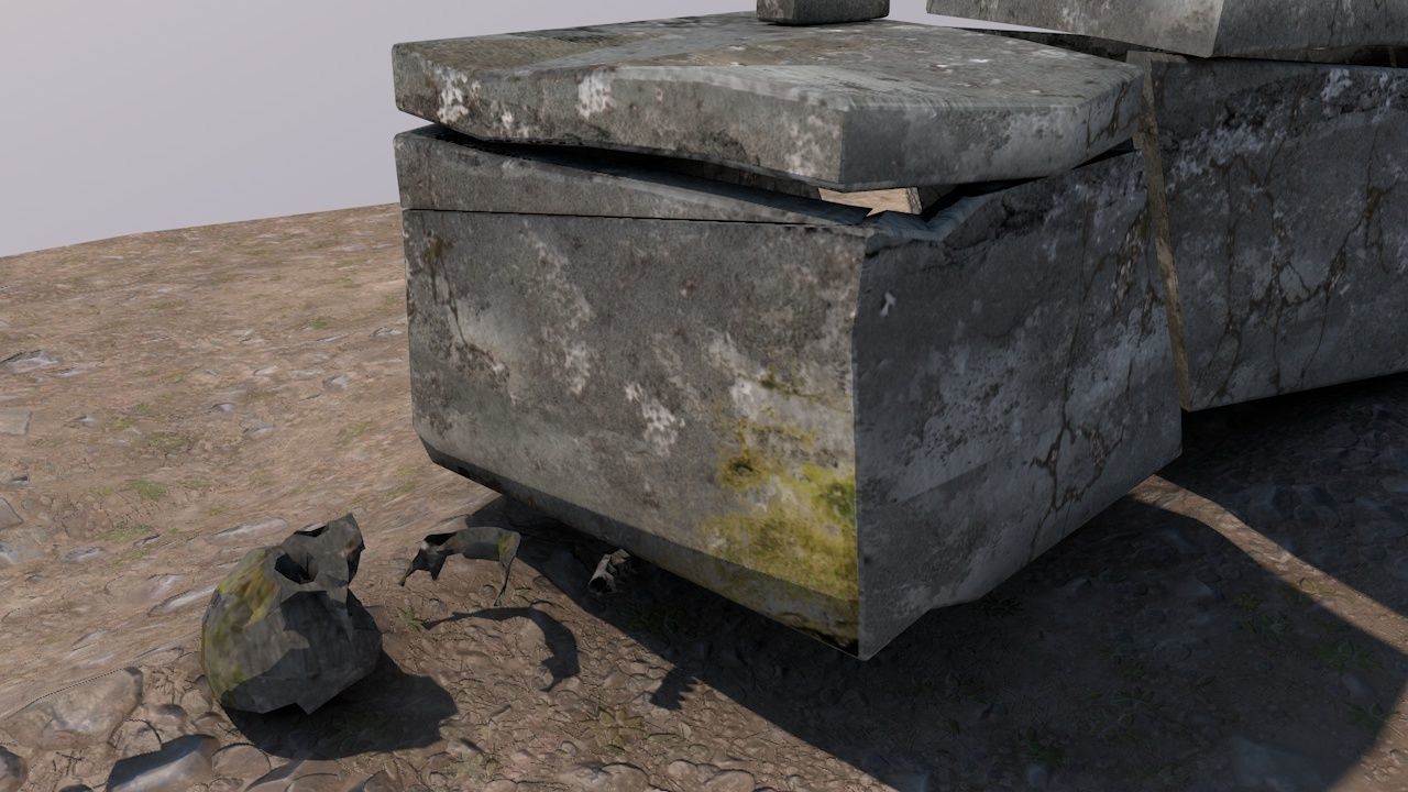 Cemetery  Low-poly 3D model_7