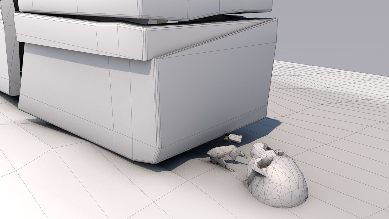 Cemetery  Low-poly 3D model_16