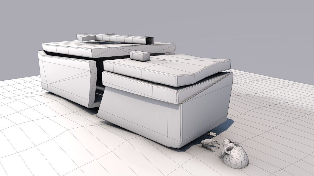 Cemetery  Low-poly 3D model_15