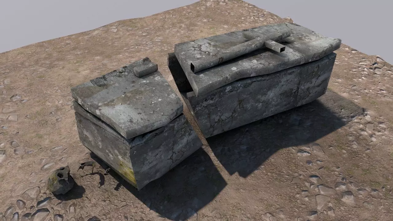 Cemetery  Low-poly 3D model_0