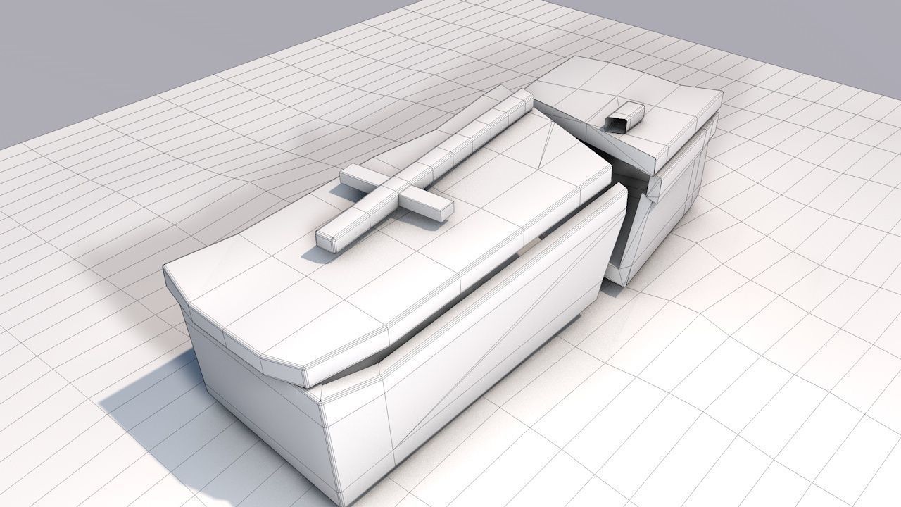 Cemetery  Low-poly 3D model_17