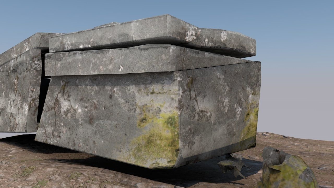 Cemetery  Low-poly 3D model_6