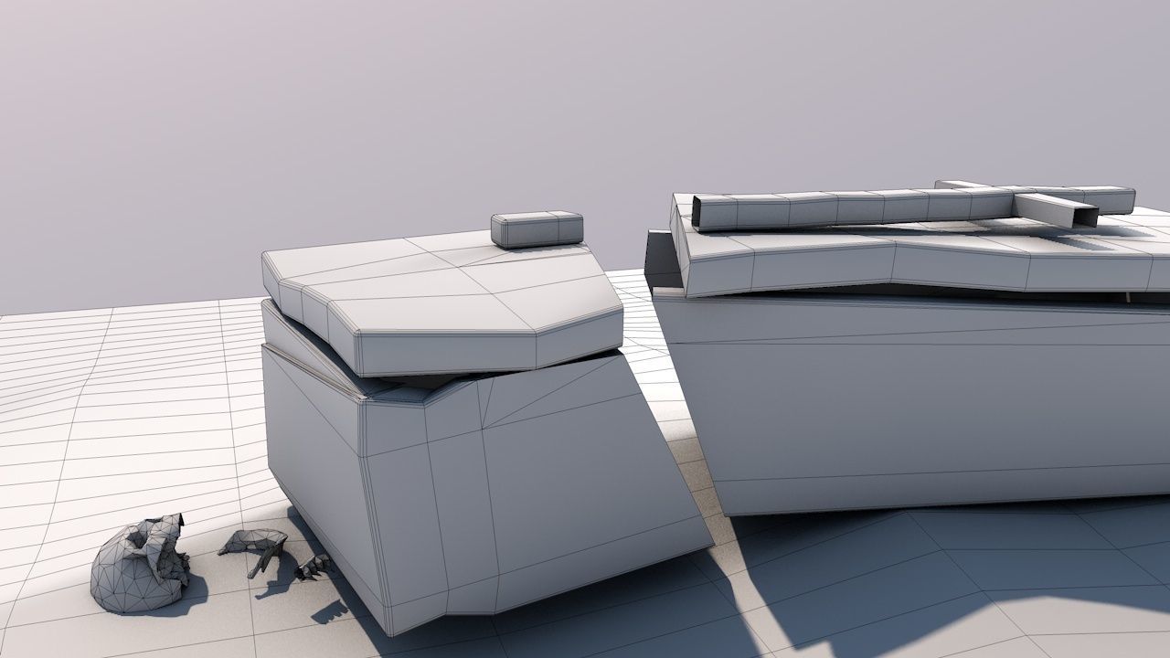 Cemetery  Low-poly 3D model_24