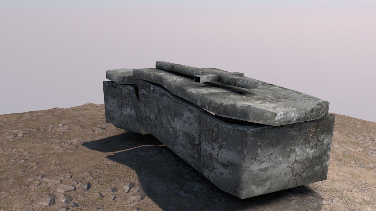 Cemetery  Low-poly 3D model_9