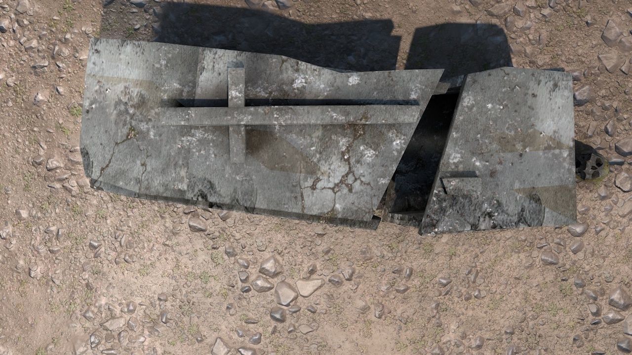 Cemetery  Low-poly 3D model_14