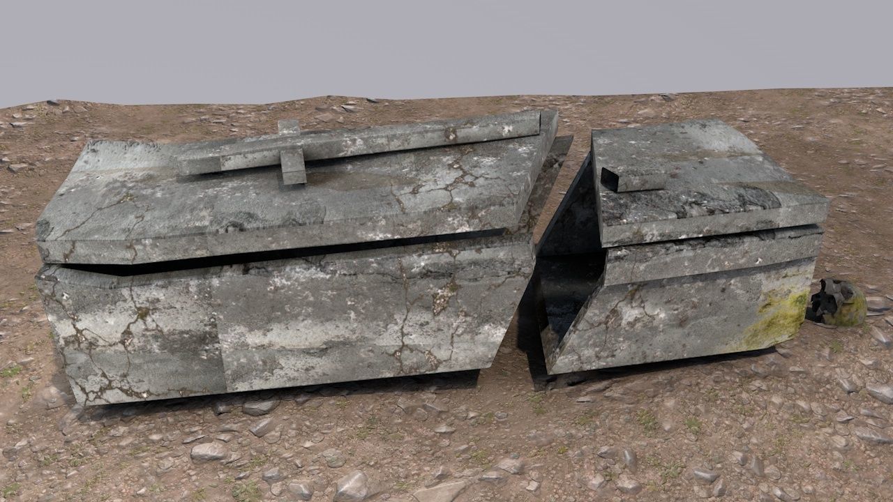 Cemetery  Low-poly 3D model_11