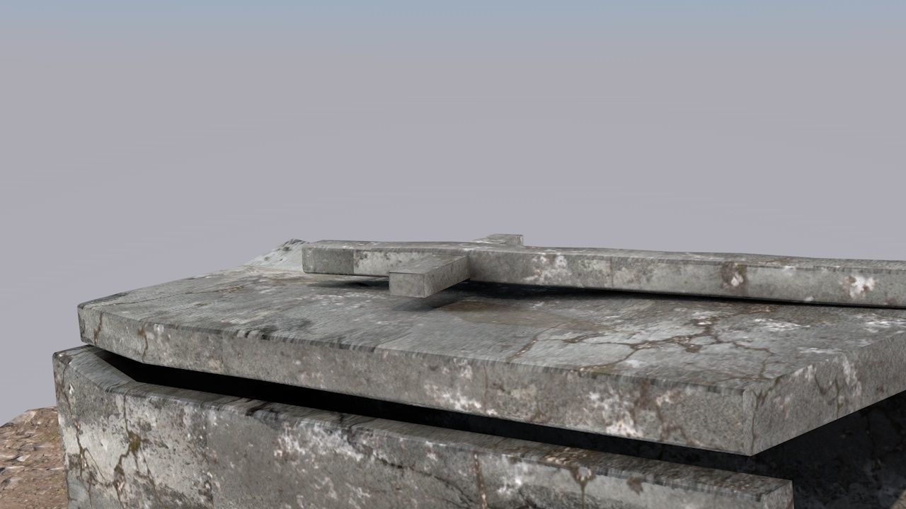 Cemetery  Low-poly 3D model_2