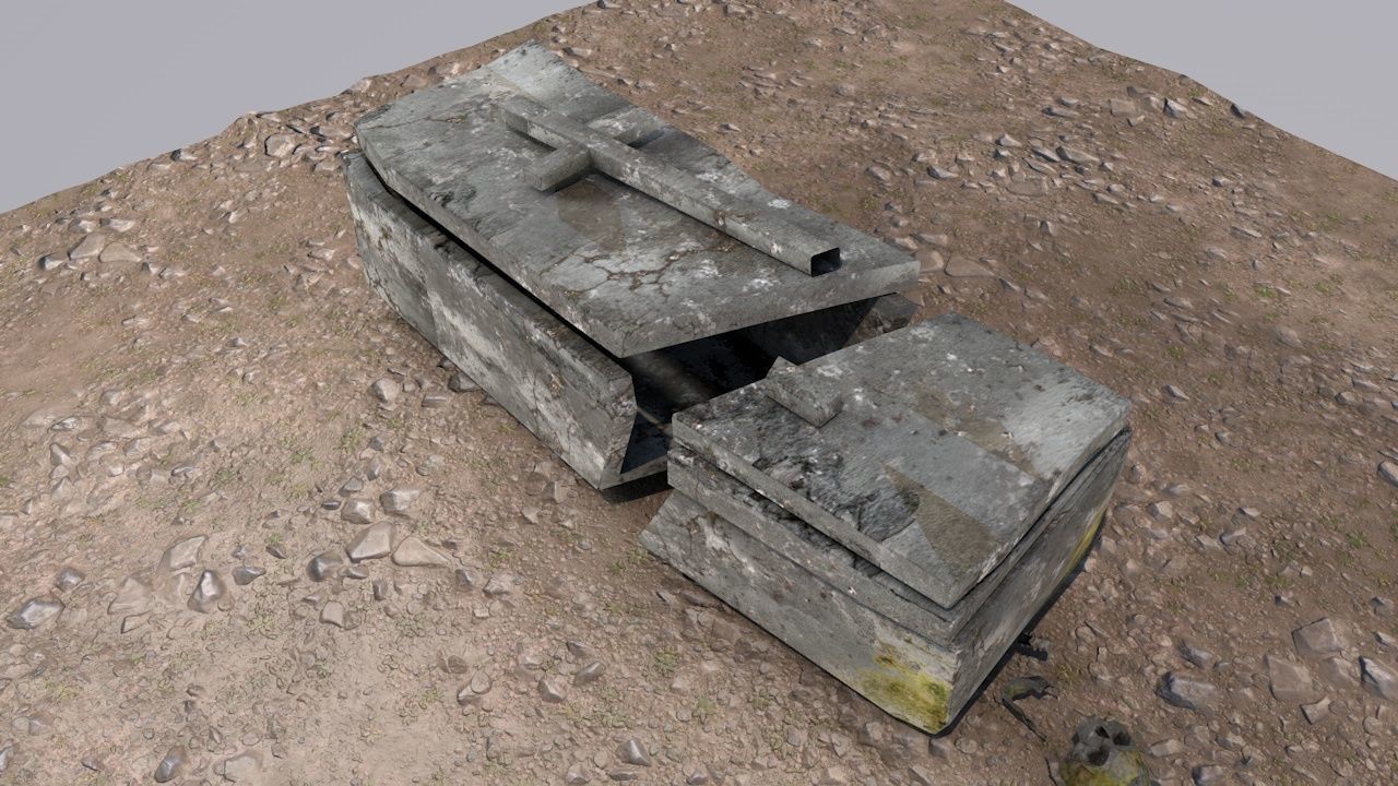 Cemetery  Low-poly 3D model_3