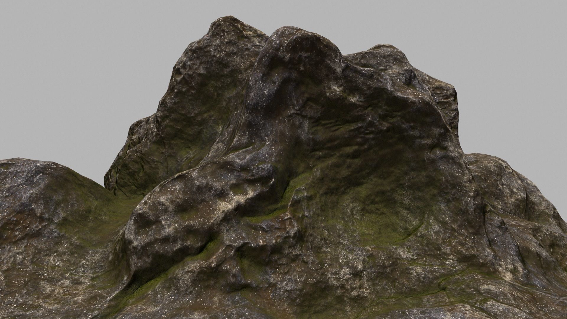 Rock mountain with grass and rocks 3D model_13