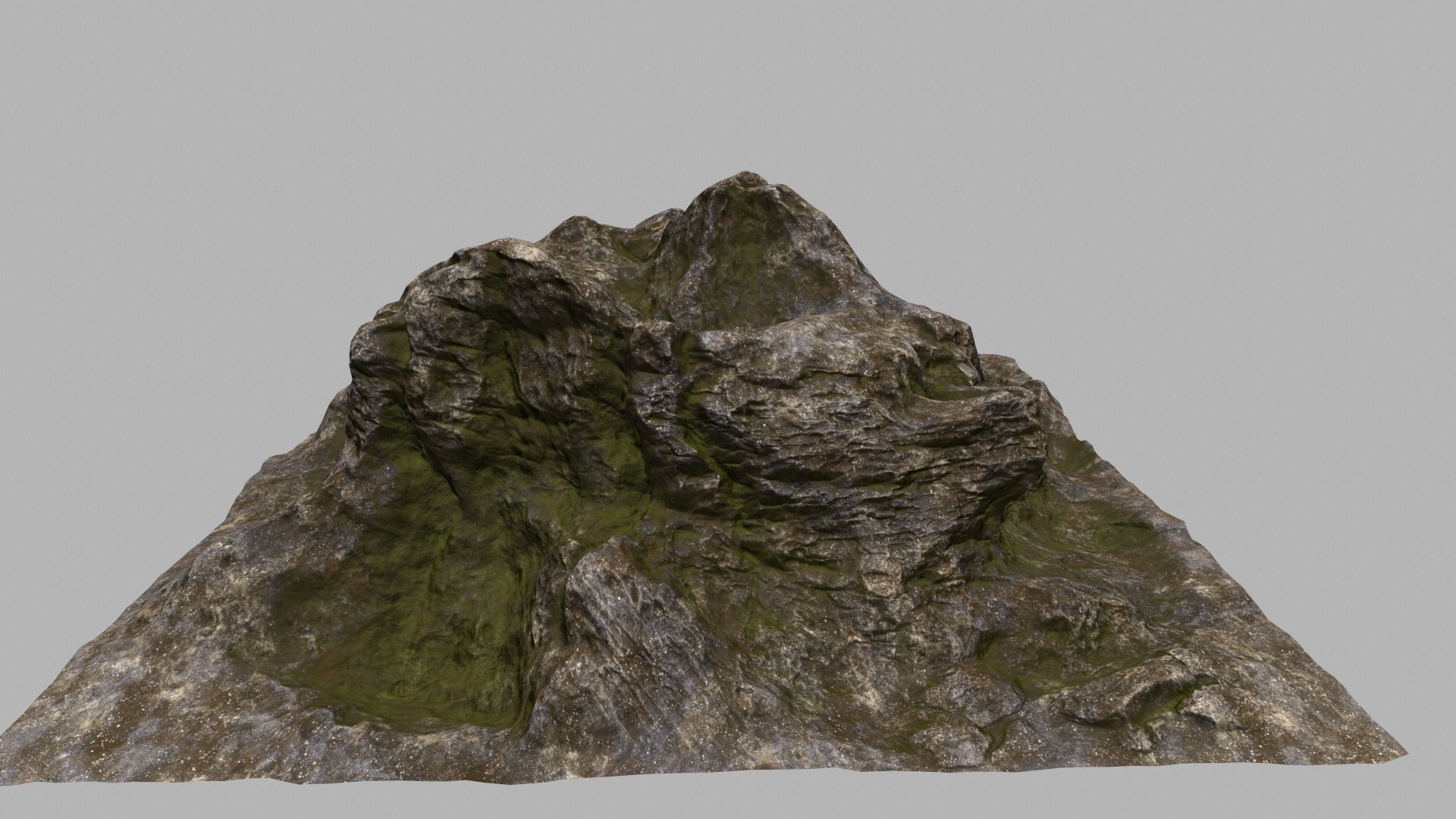 Rock mountain with grass and rocks 3D model_8