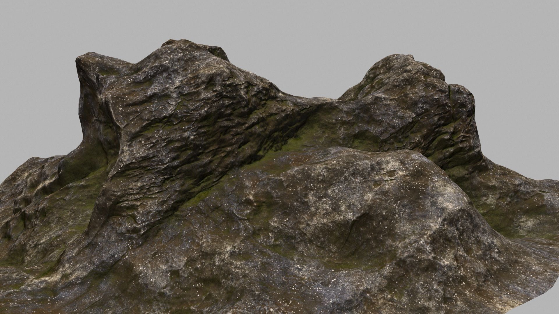 Rock mountain with grass and rocks 3D model_14