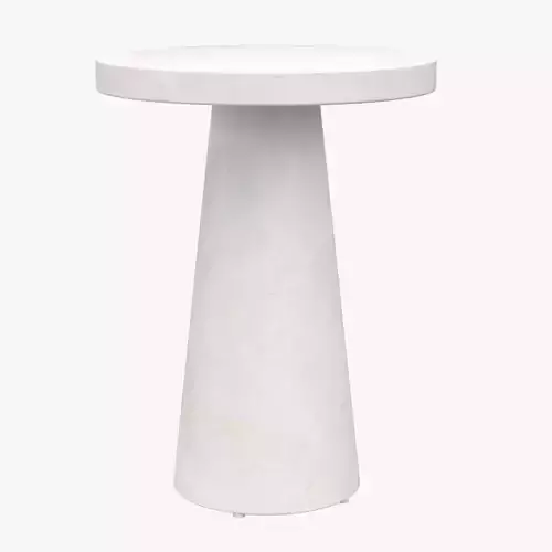 Willy Plaster Round Pedestal Side Table