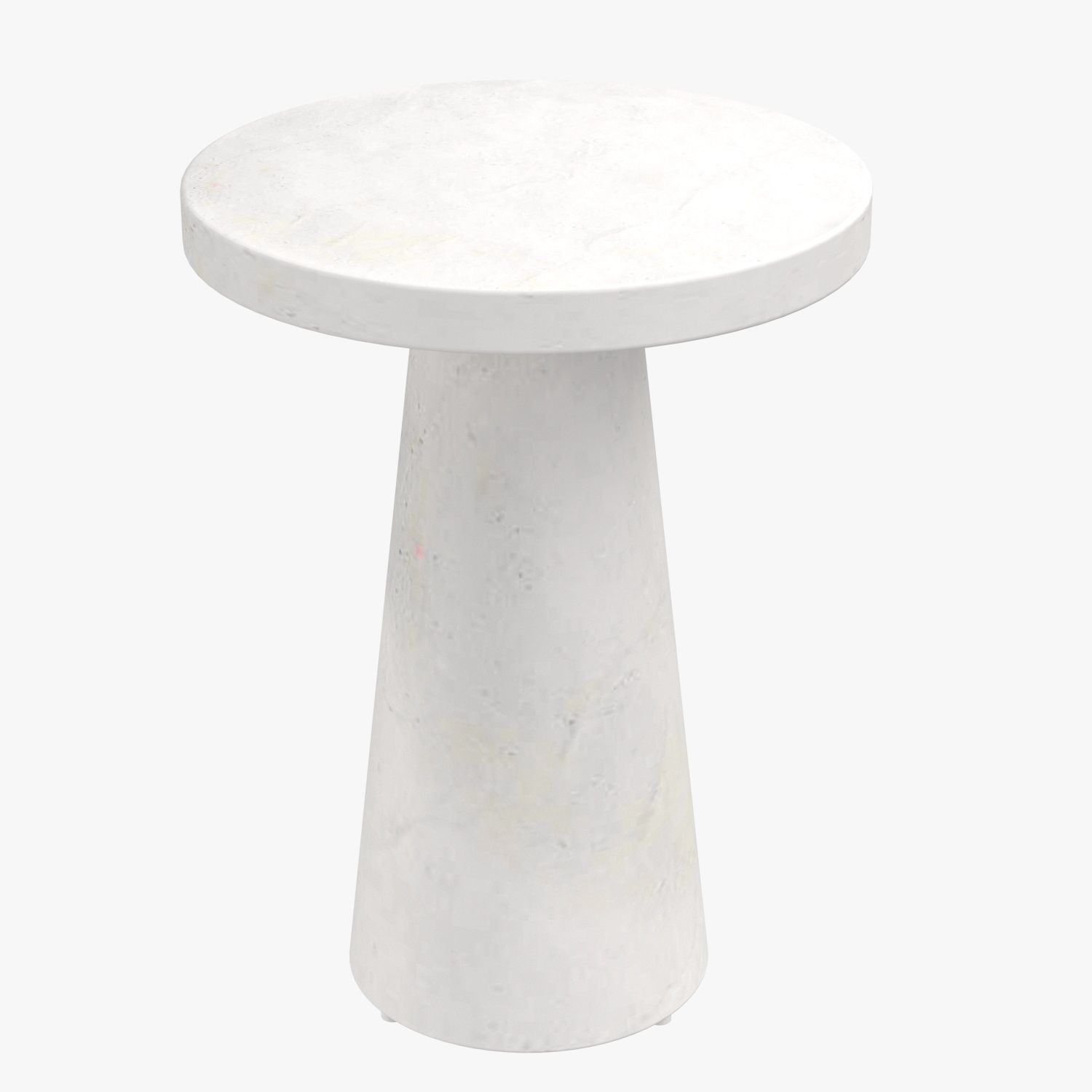 Willy Plaster Round Pedestal Side Table 3D model_4