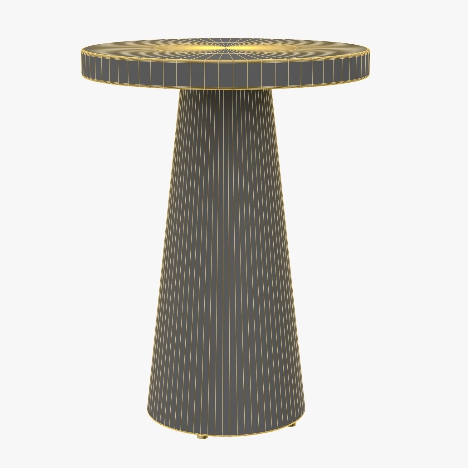Willy Plaster Round Pedestal Side Table 3D model_5