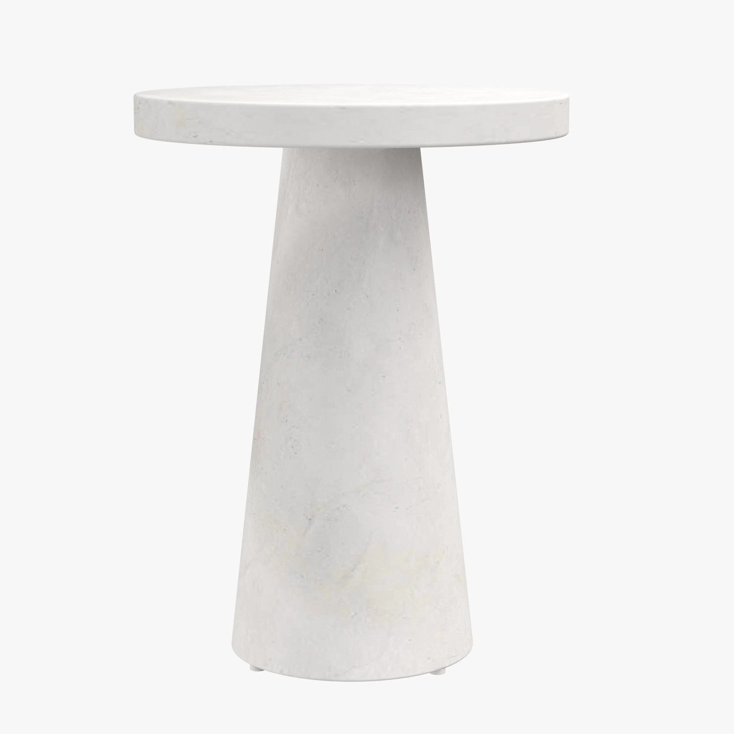 Willy Plaster Round Pedestal Side Table 3D model_1