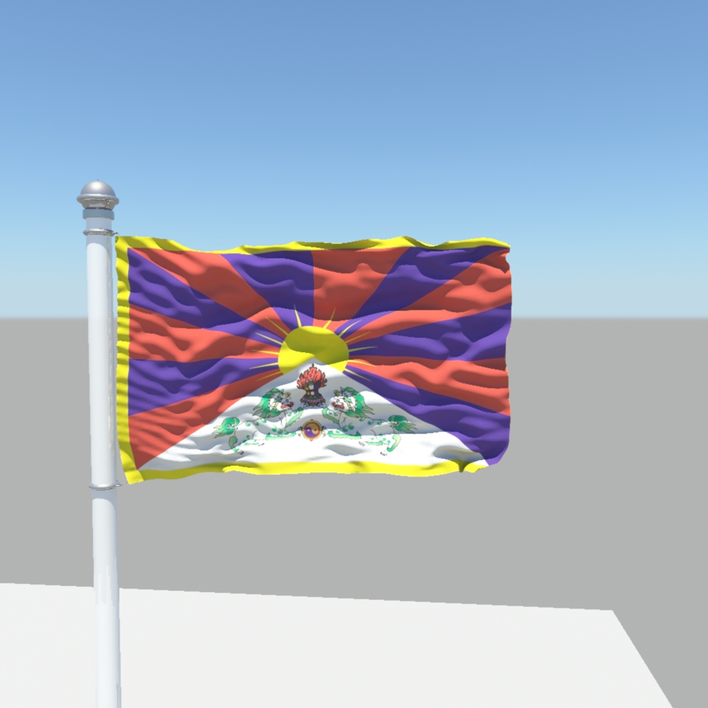 Tibet flag 3D model_1