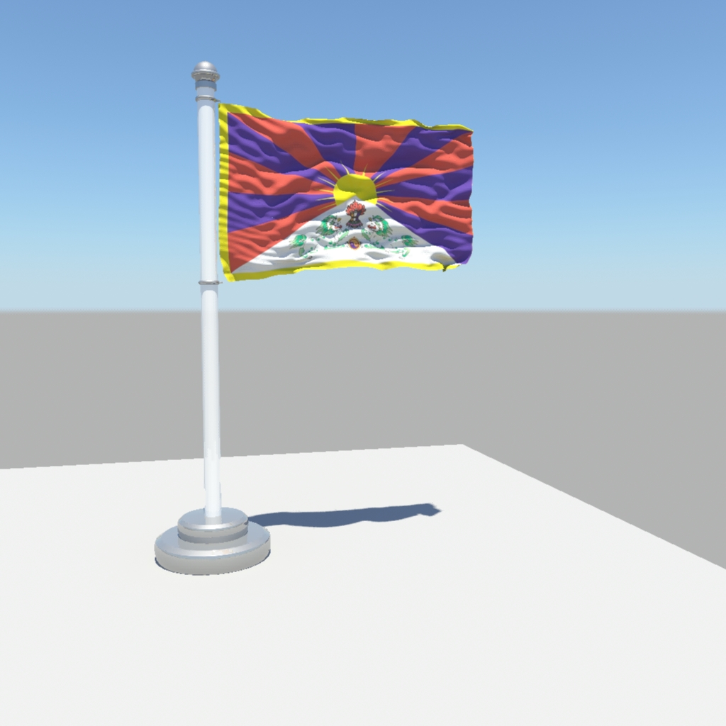 Tibet flag 3D model_2