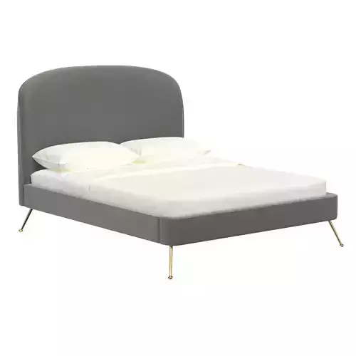 Vivi Grey Velvet Bed in Queen TOV-B6343