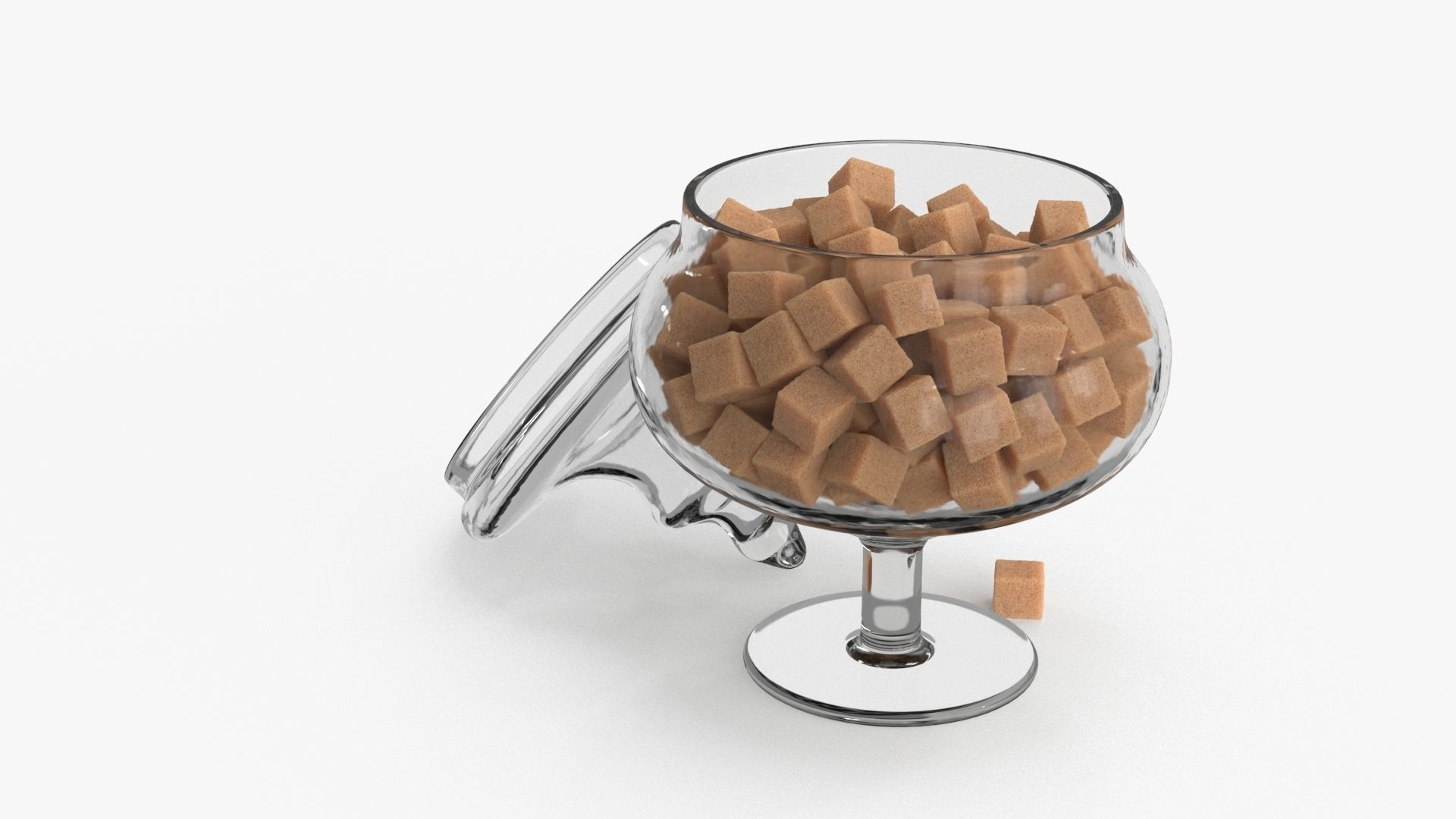 Pieces Of Brown Sugar in Vase 3D model_7
