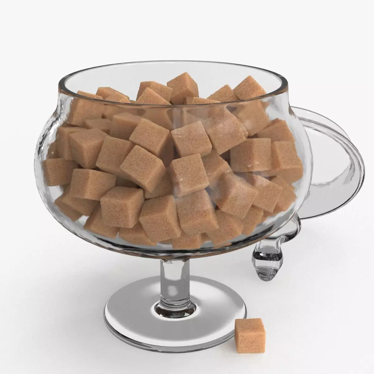 Pieces Of Brown Sugar in Vase 3D model_0