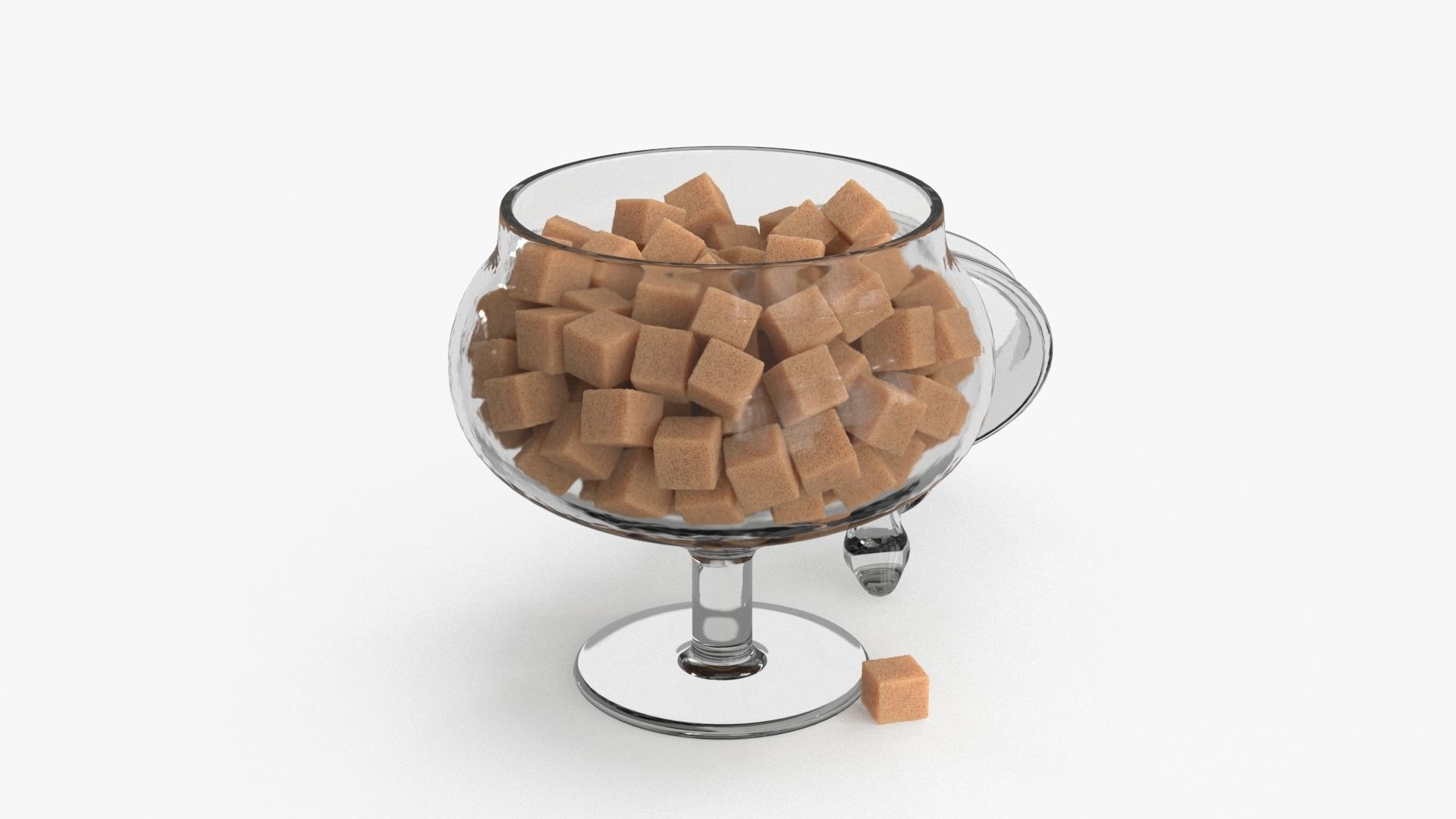 Pieces Of Brown Sugar in Vase 3D model_5